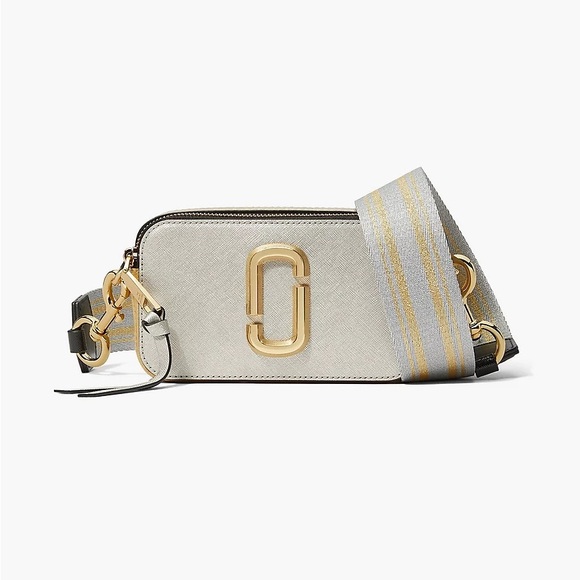 Marc Jacobs snapshot metallic gold and silver crossbody WITH chain strap